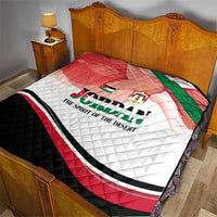 Jordan Emblem Quilt with Flag Colors and Desert Spirit Quote