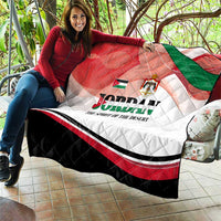 Jordan Emblem Quilt with Flag Colors and Desert Spirit Quote