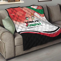 Jordan Emblem Quilt with Flag Colors and Desert Spirit Quote