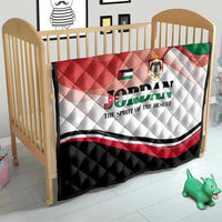 Jordan Emblem Quilt with Flag Colors and Desert Spirit Quote
