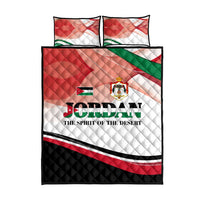 Jordan Emblem Quilt Bed Set with Flag Colors and Desert Spirit Quote