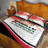 Jordan Emblem Quilt Bed Set with Flag Colors and Desert Spirit Quote
