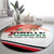 Jordan Emblem Round Carpet with Flag Colors and Desert Spirit Quote