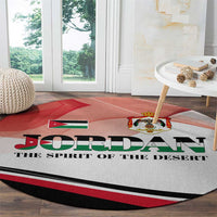 Jordan Emblem Round Carpet with Flag Colors and Desert Spirit Quote