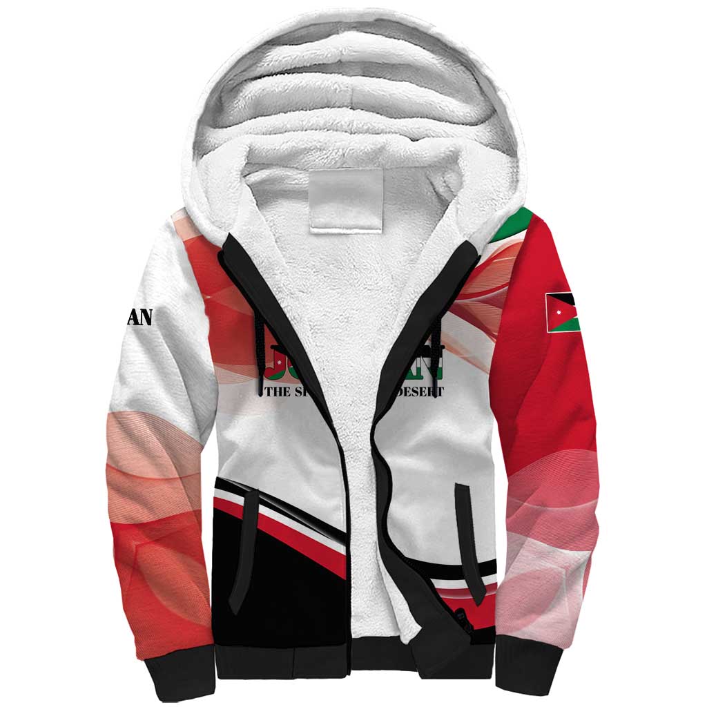 Jordan Emblem Sherpa Hoodie with Flag Colors and Desert Spirit Quote