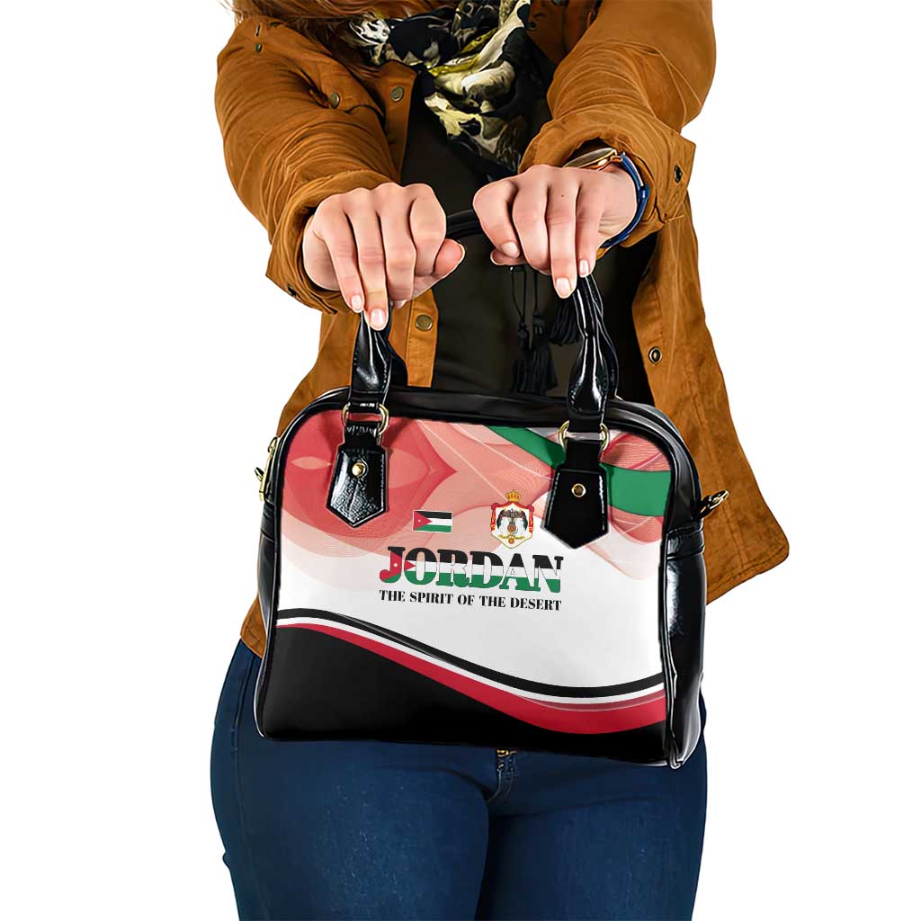 Jordan Emblem Shoulder Handbag with Flag Colors and Desert Spirit Quote