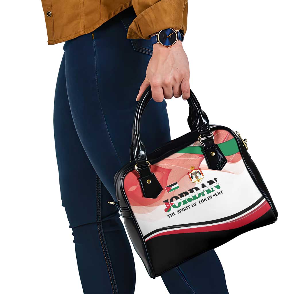 Jordan Emblem Shoulder Handbag with Flag Colors and Desert Spirit Quote