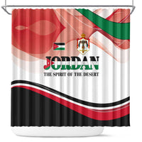 Jordan Emblem Shower Curtain with Flag Colors and Desert Spirit Quote