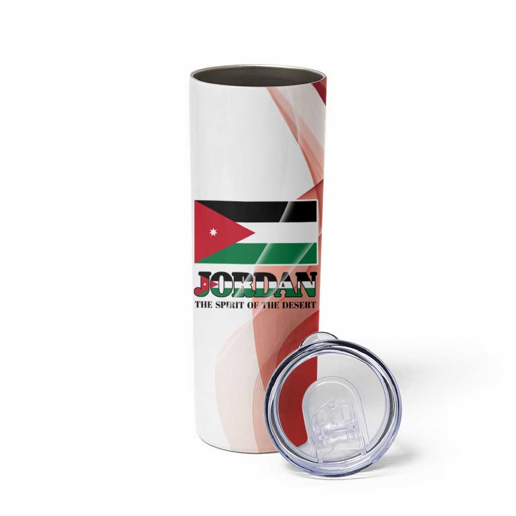 Jordan Emblem Skinny Tumbler with Flag Colors and Desert Spirit Quote