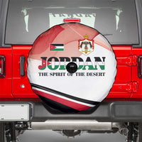 Jordan Emblem Spare Tire Cover with Flag Colors and Desert Spirit Quote