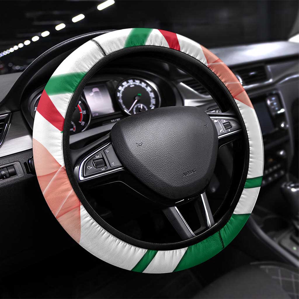 Jordan Emblem Steering Wheel Cover with Flag Colors and Desert Spirit Quote