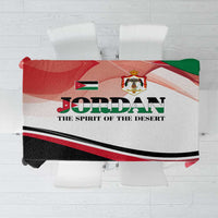 Jordan Emblem Tablecloth with Flag Colors and Desert Spirit Quote