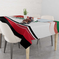 Jordan Emblem Tablecloth with Flag Colors and Desert Spirit Quote