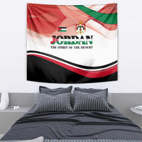 Jordan Emblem Tapestry with Flag Colors and Desert Spirit Quote