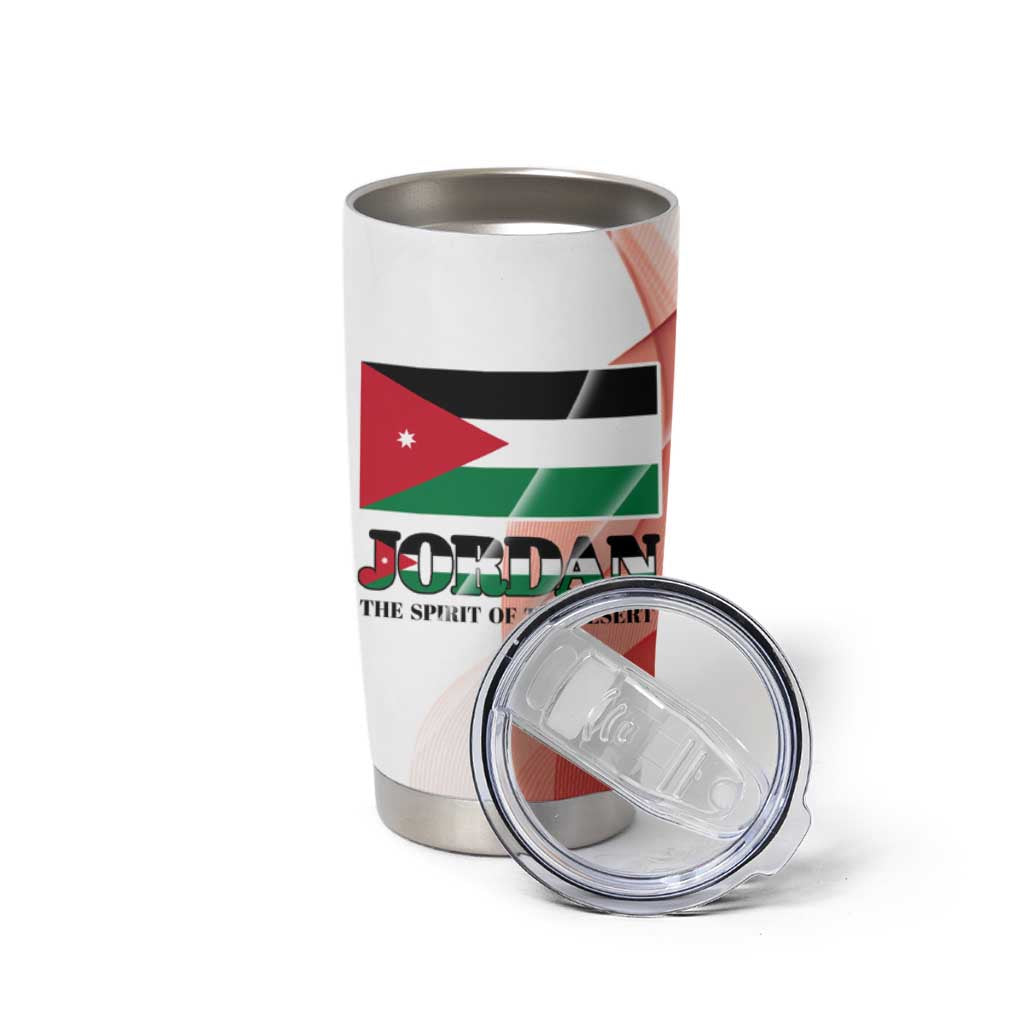 Jordan Emblem Tumbler Cup with Flag Colors and Desert Spirit Quote