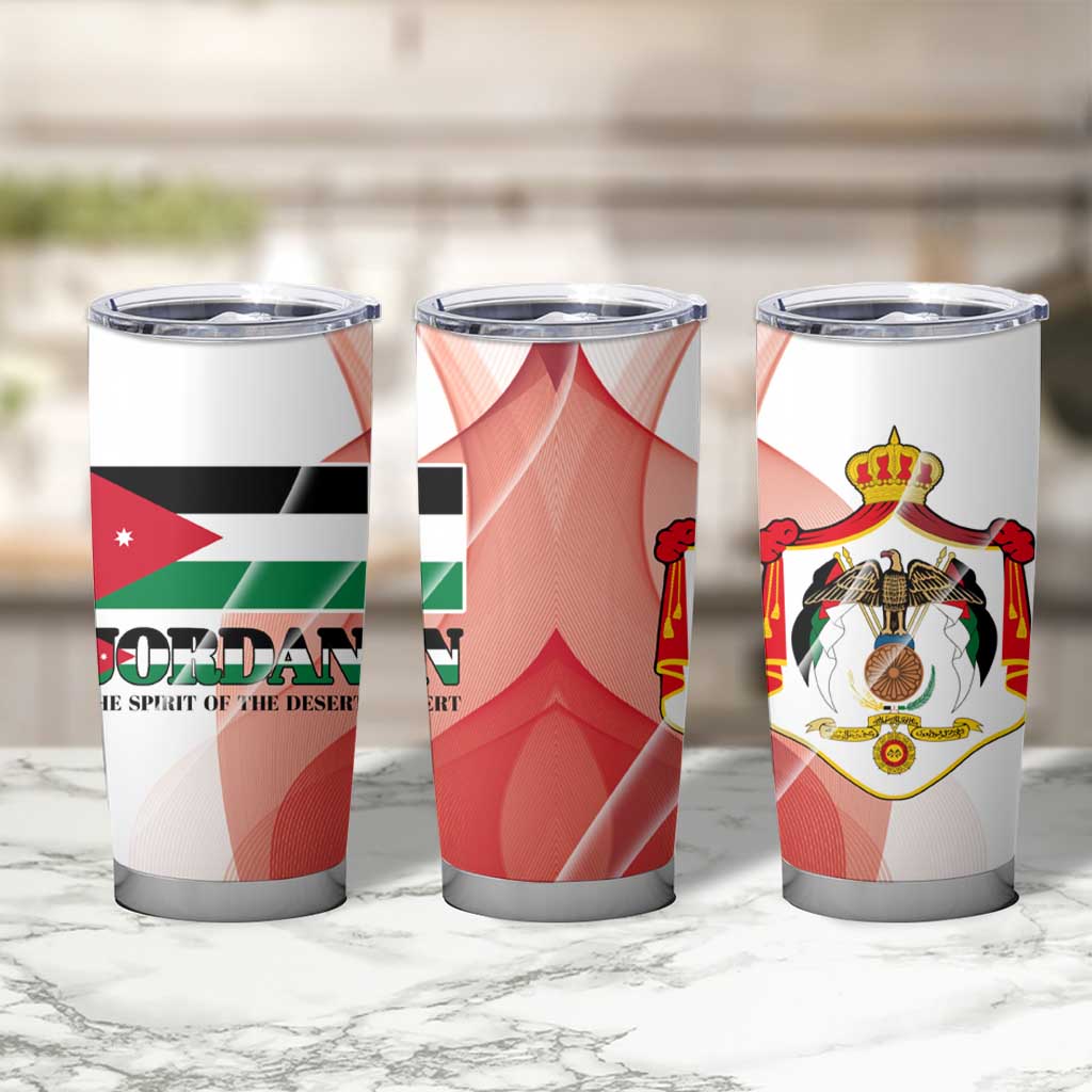Jordan Emblem Tumbler Cup with Flag Colors and Desert Spirit Quote