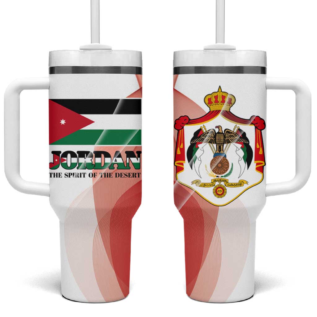 Jordan Emblem Tumbler With Handle with Flag Colors and Desert Spirit Quote