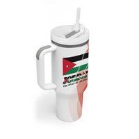 Jordan Emblem Tumbler With Handle with Flag Colors and Desert Spirit Quote