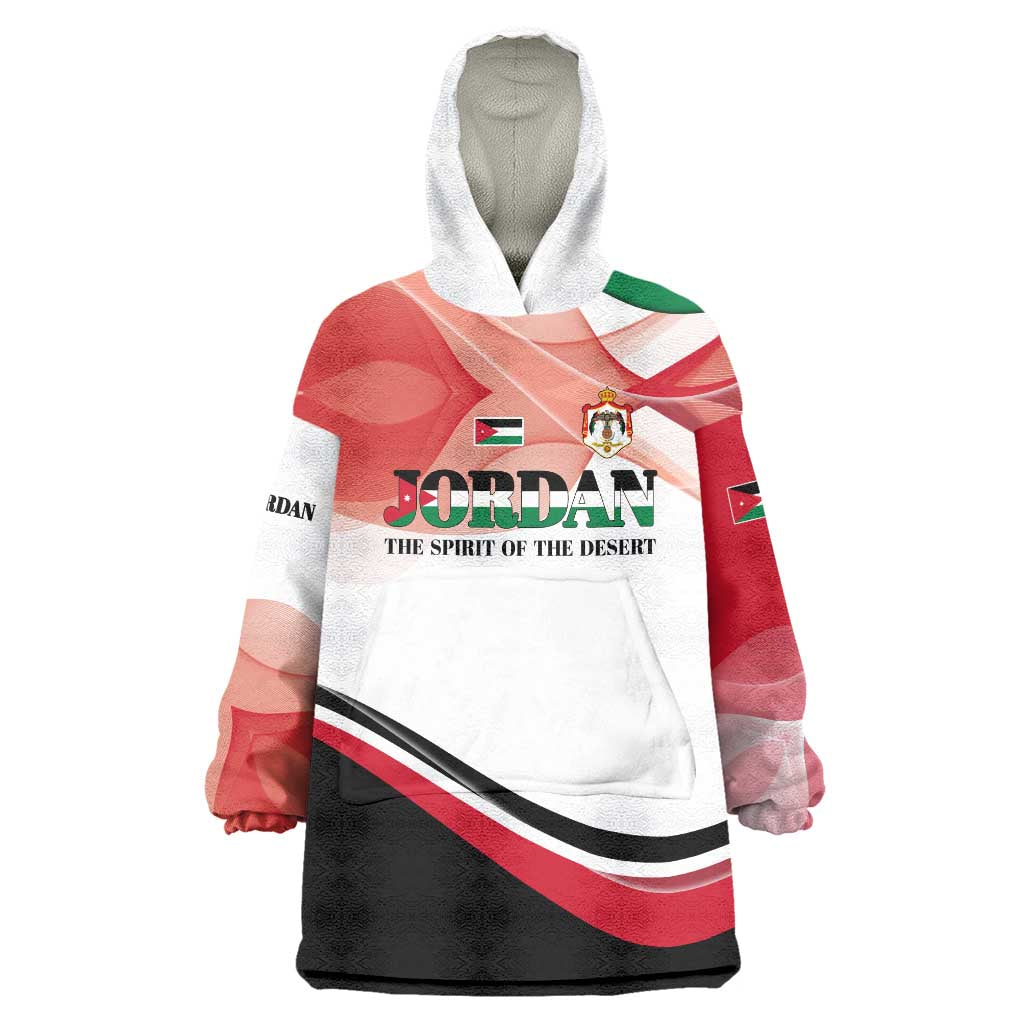 Jordan Emblem Wearable Blanket Hoodie with Flag Colors and Desert Spirit Quote