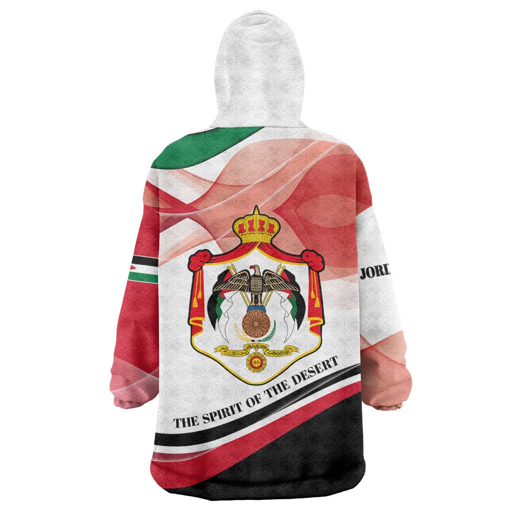 Jordan Emblem Wearable Blanket Hoodie with Flag Colors and Desert Spirit Quote