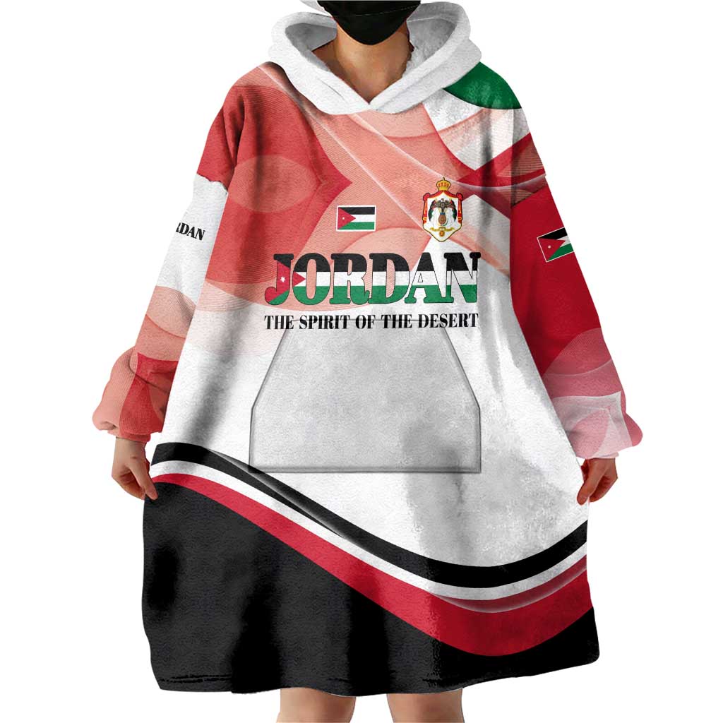 Jordan Emblem Wearable Blanket Hoodie with Flag Colors and Desert Spirit Quote