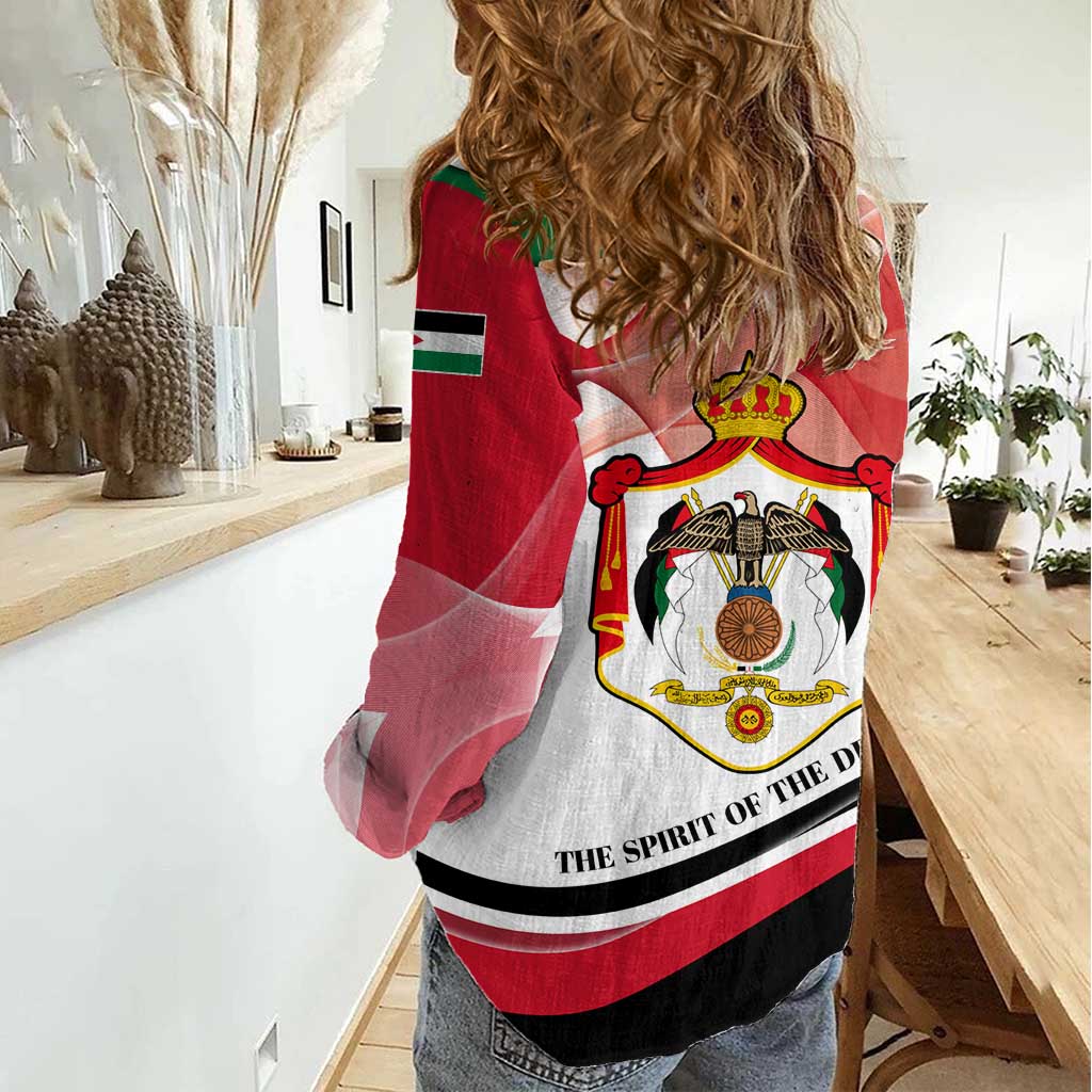 Jordan Emblem Women Casual Shirt with Flag Colors and Desert Spirit Quote