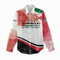 Jordan Emblem Women Casual Shirt with Flag Colors and Desert Spirit Quote