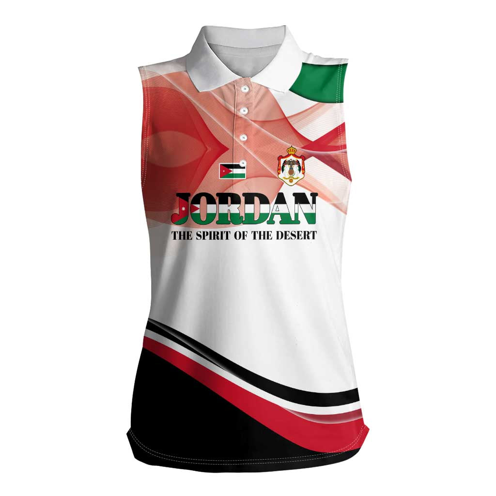 Jordan Emblem Women Sleeveless Polo Shirt with Flag Colors and Desert Spirit Quote