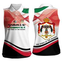 Jordan Emblem Women Sleeveless Polo Shirt with Flag Colors and Desert Spirit Quote