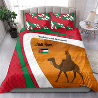 Wadi Rum Desert Bedding Set with Camel Rider and Jordan Flag Colors