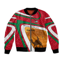 Wadi Rum Desert Bomber Jacket with Camel Rider and Jordan Flag Colors
