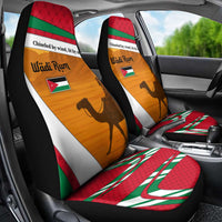 Wadi Rum Desert Car Seat Cover with Camel Rider and Jordan Flag Colors