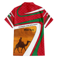 Wadi Rum Desert Family Matching Tank Maxi Dress and Hawaiian Shirt with Camel Rider and Jordan Flag Colors