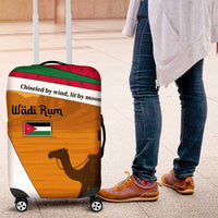 Wadi Rum Desert Luggage Cover with Camel Rider and Jordan Flag Colors