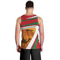 Wadi Rum Desert Men Tank Top with Camel Rider and Jordan Flag Colors
