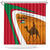 Wadi Rum Desert Shower Curtain with Camel Rider and Jordan Flag Colors