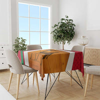 Wadi Rum Desert Tablecloth with Camel Rider and Jordan Flag Colors