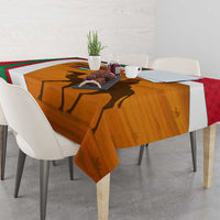 Wadi Rum Desert Tablecloth with Camel Rider and Jordan Flag Colors