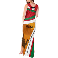 Wadi Rum Desert Tank Maxi Dress with Camel Rider and Jordan Flag Colors