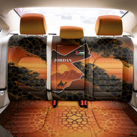 Jordan Desert Sunset Back Car Seat Cover with Camel and Traditional Geometric Pattern