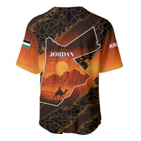 Jordan Desert Sunset Baseball Jersey with Camel and Traditional Geometric Pattern