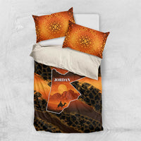 Jordan Desert Sunset Bedding Set with Camel and Traditional Geometric Pattern