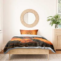 Jordan Desert Sunset Bedding Set with Camel and Traditional Geometric Pattern