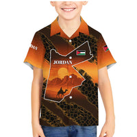 Jordan Desert Sunset Family Matching Mermaid Dress and Hawaiian Shirt with Camel and Traditional Geometric Pattern