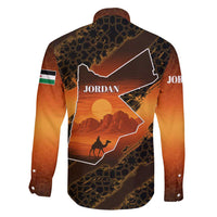 Jordan Desert Sunset Family Matching Short Sleeve Bodycon Dress and Hawaiian Shirt with Camel and Traditional Geometric Pattern