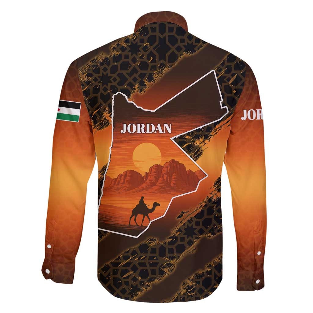 Jordan Desert Sunset Family Matching Summer Maxi Dress and Hawaiian Shirt with Camel and Traditional Geometric Pattern