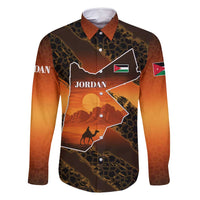 Jordan Desert Sunset Family Matching Tank Maxi Dress and Hawaiian Shirt with Camel and Traditional Geometric Pattern