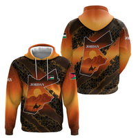 Jordan Desert Sunset Hoodie with Camel and Traditional Geometric Pattern