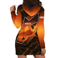 Jordan Desert Sunset Hoodie Dress with Camel and Traditional Geometric Pattern