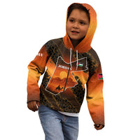 Jordan Desert Sunset Kid Hoodie with Camel and Traditional Geometric Pattern